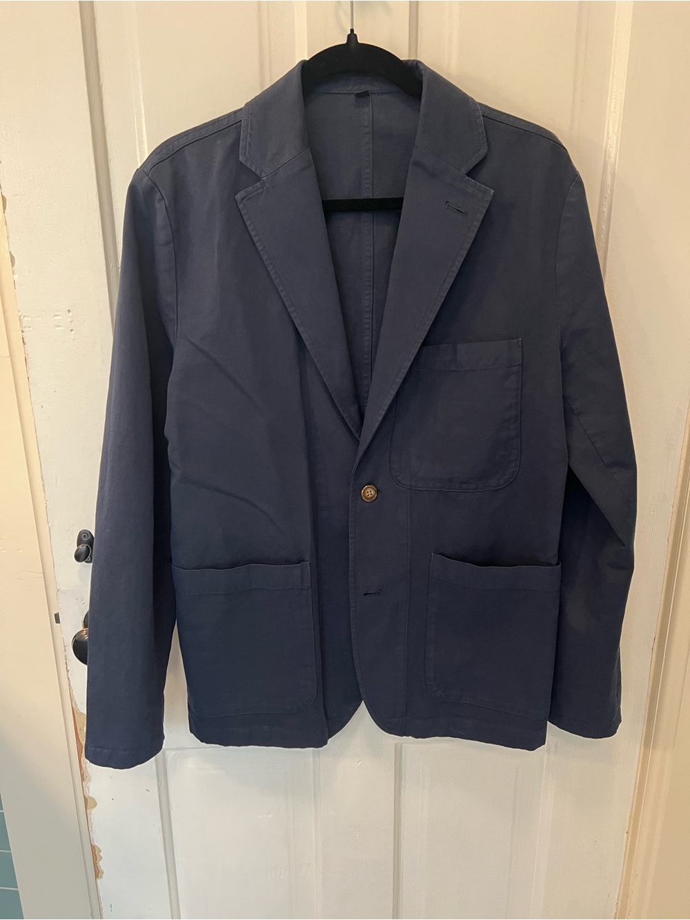 J. Crew Dark Navy Cotton Two-Button Blazer Jacket